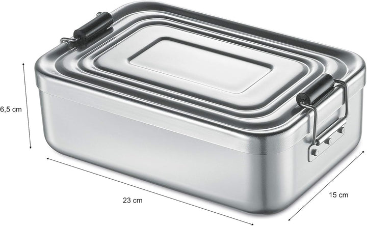 Küchenprofi Lunchbox Gross aus Aluminium in der Farbe Silber, Masse: 23cm x 15cm x 7cm, 10 0147 24 2
