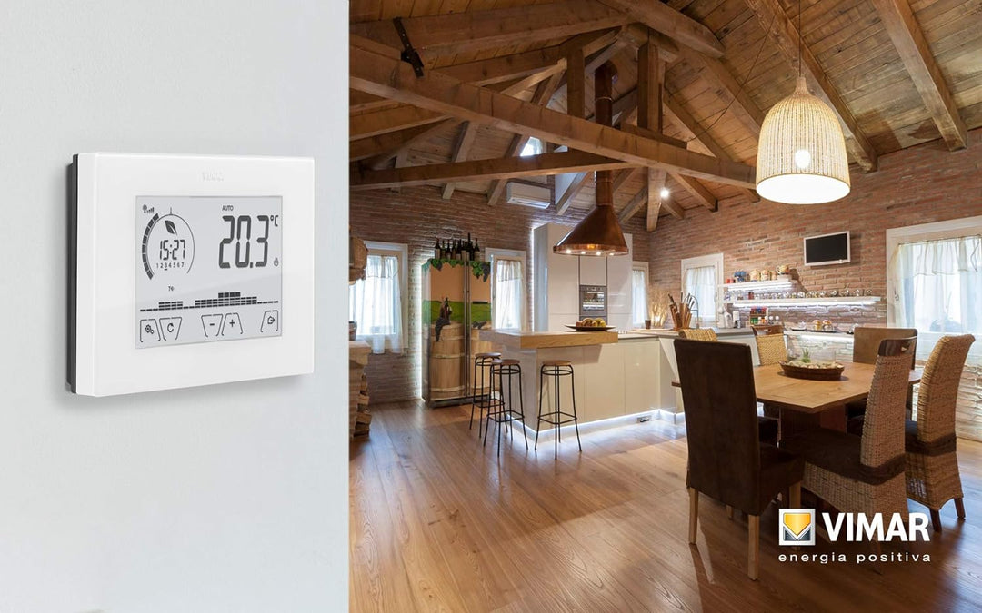 Vimar 02907 Touchscreen-WLAN-Thermostat für lokale oder erweiterte Regelung der Temperatur über dedi
