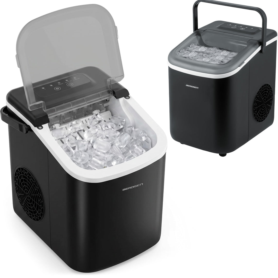 Berdsen Eiswürfelmaschine 12 kg/24 h - 9 Eiswürfel in 6-8 Minuten - Eiswürfelbereiter mit 2 Grössen