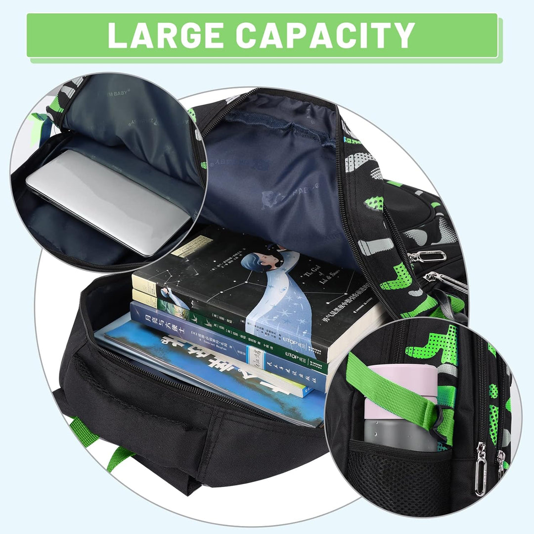Amythe Kinderrucksack Schulrucksack Jungen Teenager, Lässiger Daypack Schule Leichter aus Nylon, 15-