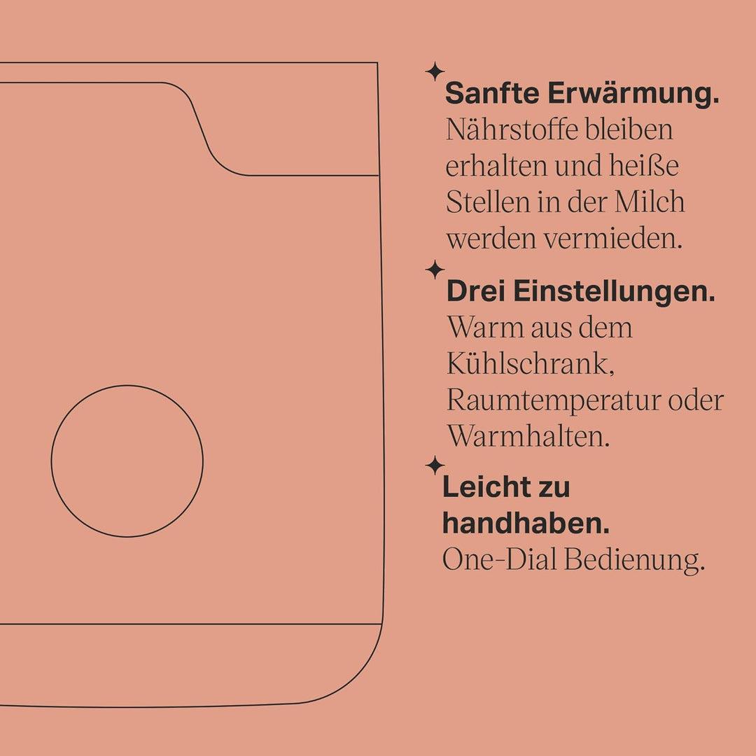 Tommee Tippee Easiwarm elektrischer Fläschchen- und Beutelwärmer, körperwarme Babynahrung in Minuten