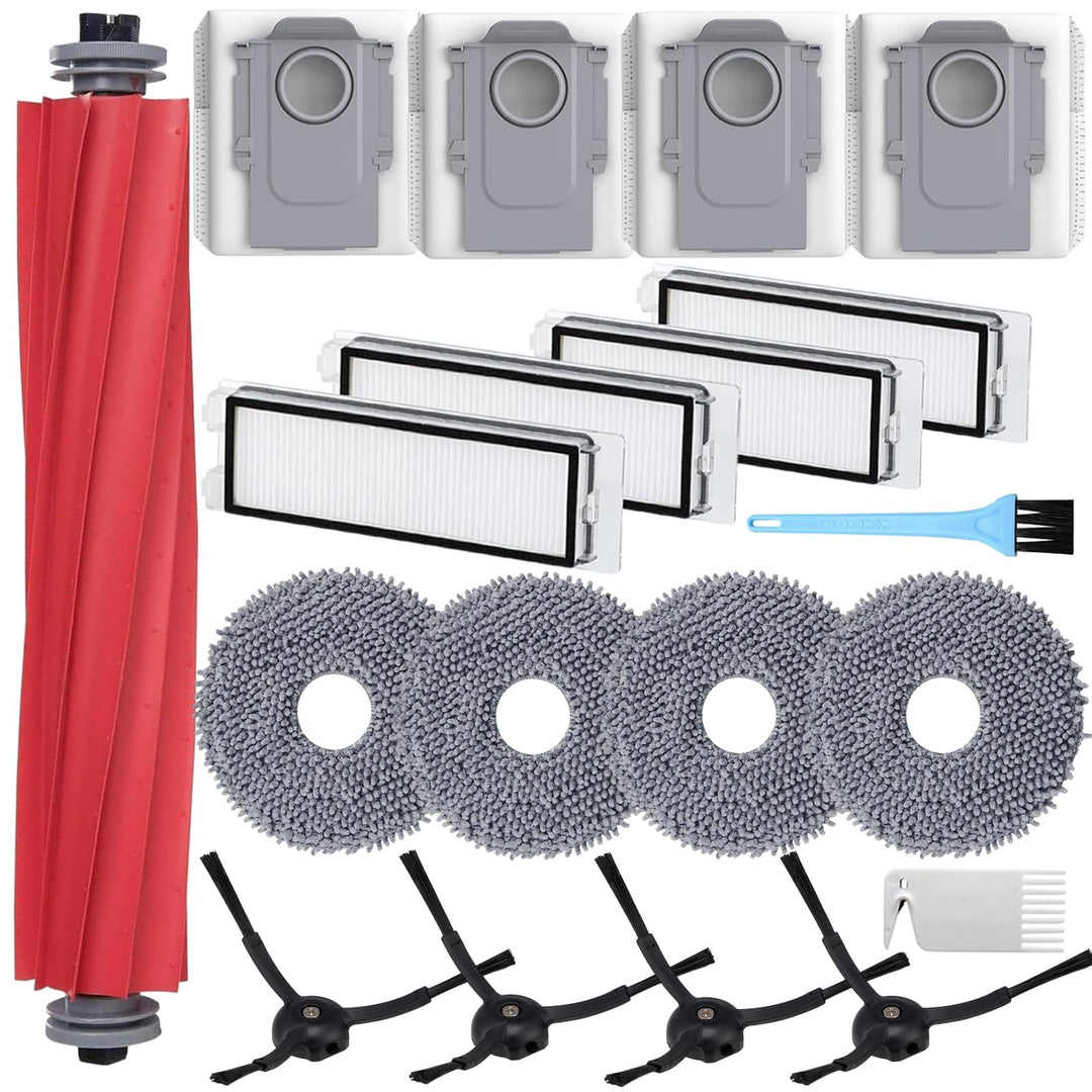 Zubehör für Roborock Q Revo Staubsauger, Ersatzteile Set für Roborock P10 Roboter, 1 Hauptbürste, 4