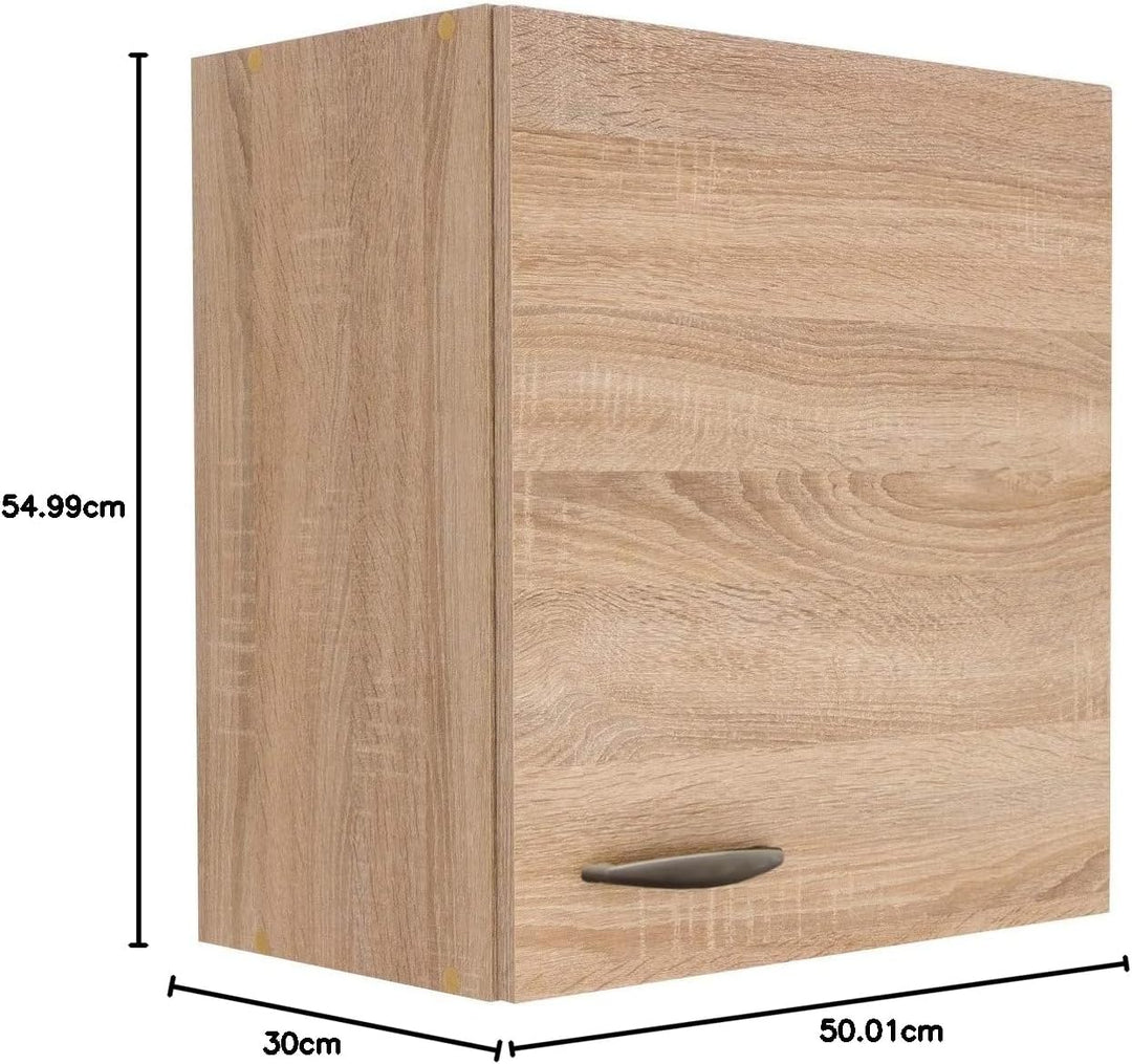 Flex Well Küchen-Hängeschrank HERNE - Oberschrank - 1-türig - Breite 50 cm - Eiche Sonoma