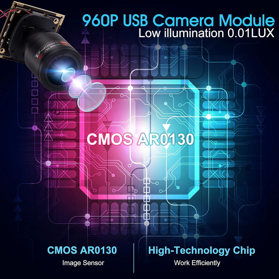 G 2.8-12mm USB Kameramodul 1.3mp 0.01lux Webcam modul HD geringe Beleuchtung Webkamera,960P 3.6mm Ob