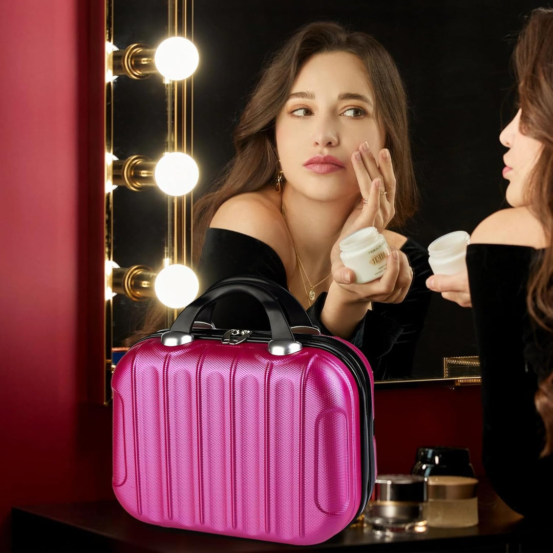 Balakaka Kosmetikkoffer Hartschale Damen,14 Zoll ABS Kosmetiktasche Schminkkoffer Kosmetikkoffer Rei