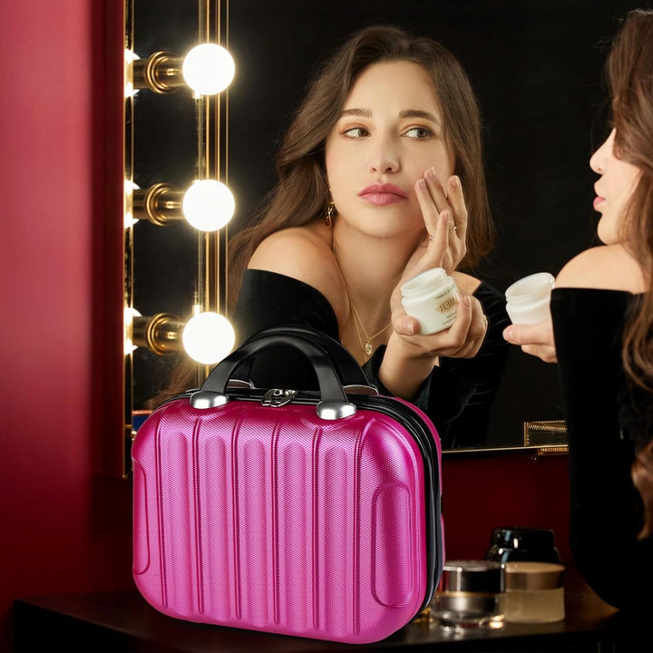 Balakaka Kosmetikkoffer Hartschale Damen,14 Zoll ABS Kosmetiktasche Schminkkoffer Kosmetikkoffer Rei