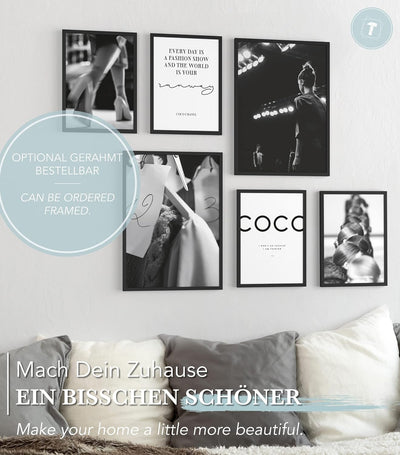 Papierschmiede® Mood Poster Set Coco Runway, Bilder Wohnzimmer Deko Schlafzimmer, 2x DIN A3 (ca. 30x