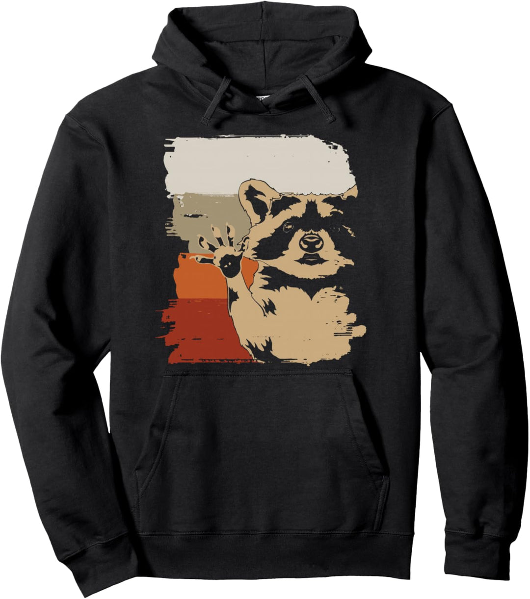 Trash Panda Tier des Waldes Natur Tier Retro Waschbär Pullover Hoodie