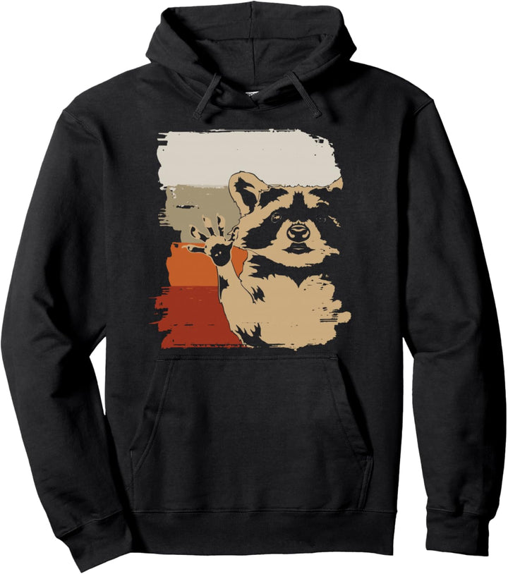 Trash Panda Tier des Waldes Natur Tier Retro Waschbär Pullover Hoodie