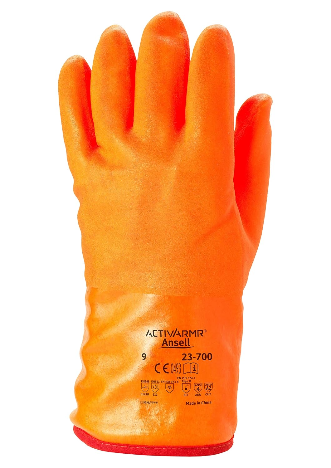 Ansell Polar Grip 23-700 Spezialzweck-Handschuhe, Mechanikschutz, Orang, Grösse 9 (6 Paar pro Beutel