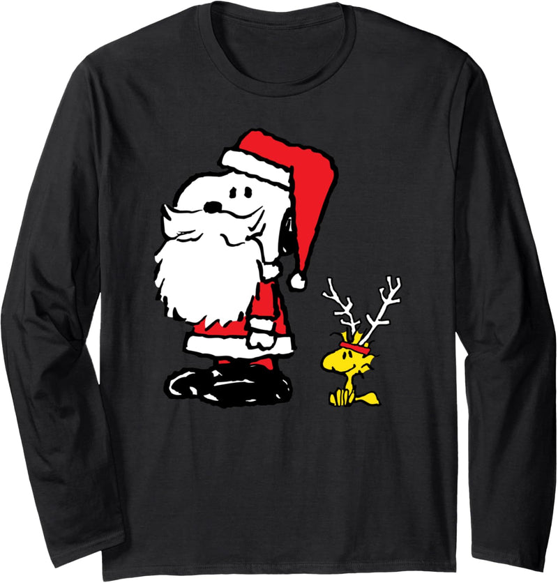 Peanuts Holiday Snoopy und Woodstock Santa Geweih Langarmshirt