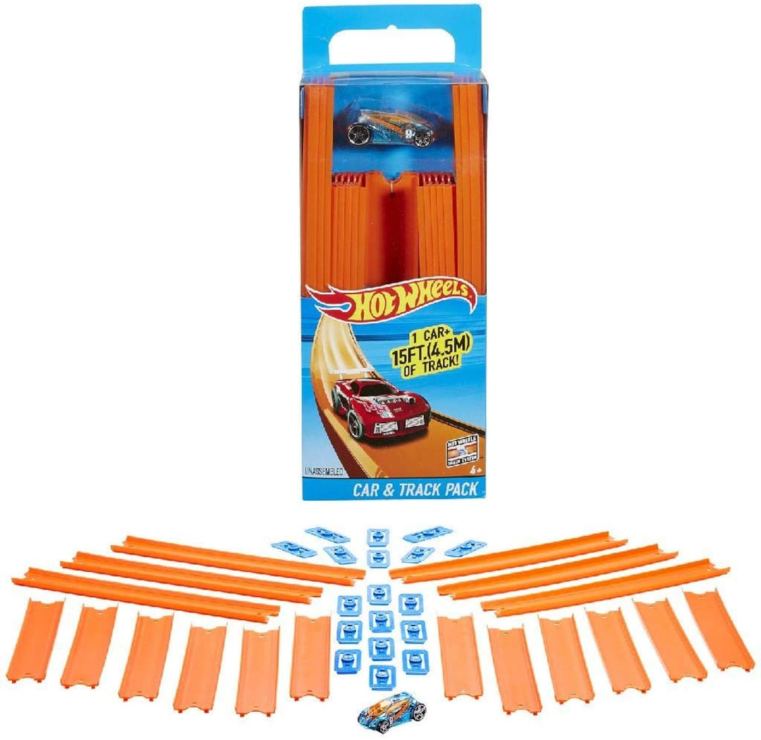 Hot Wheels Bahn Track Builder, Trackteile & Verbindungsstücke (36 Teile) für Autorennbahnen der Hot