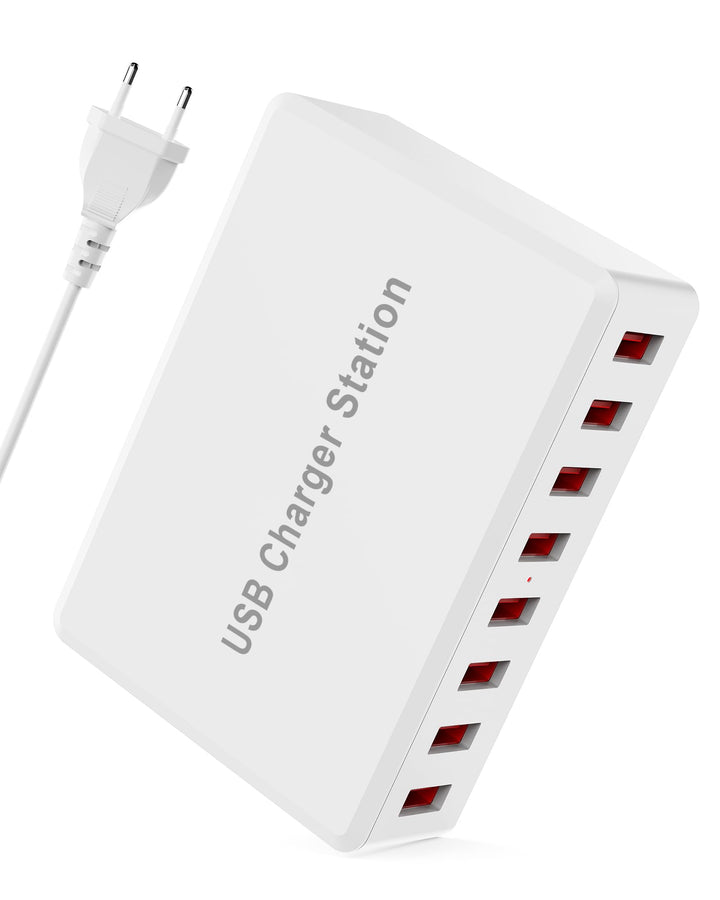50W USB Ladegerät Mehrfach - 8-Port Multi Netzteil, 5V 10A Ladestation für Mehrere Geräte, Charger S