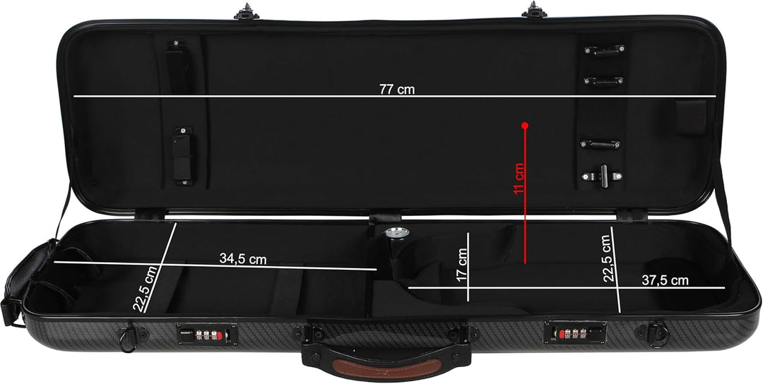 Geigenkoffer Glasfaser Safe Oblong 4/4 carbon looking M-Case