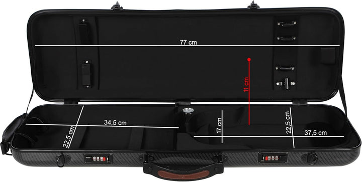 Geigenkoffer Glasfaser Safe Oblong 4/4 carbon looking M-Case