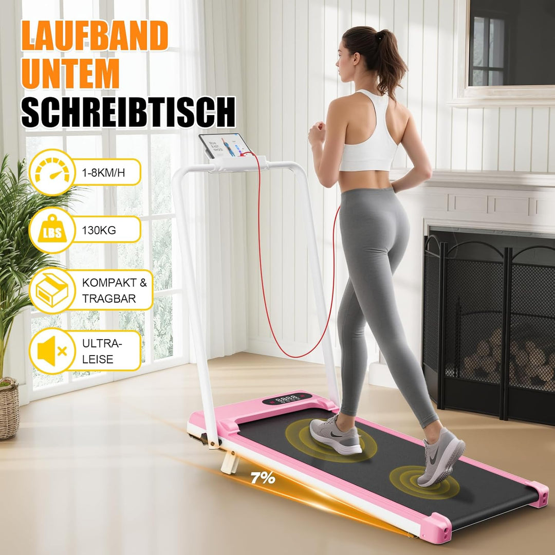 HomeFitnessCode Laufband mit Neigung für Zuhause - Walking Pad Laufpad mit Steigung Walkpad Untertis