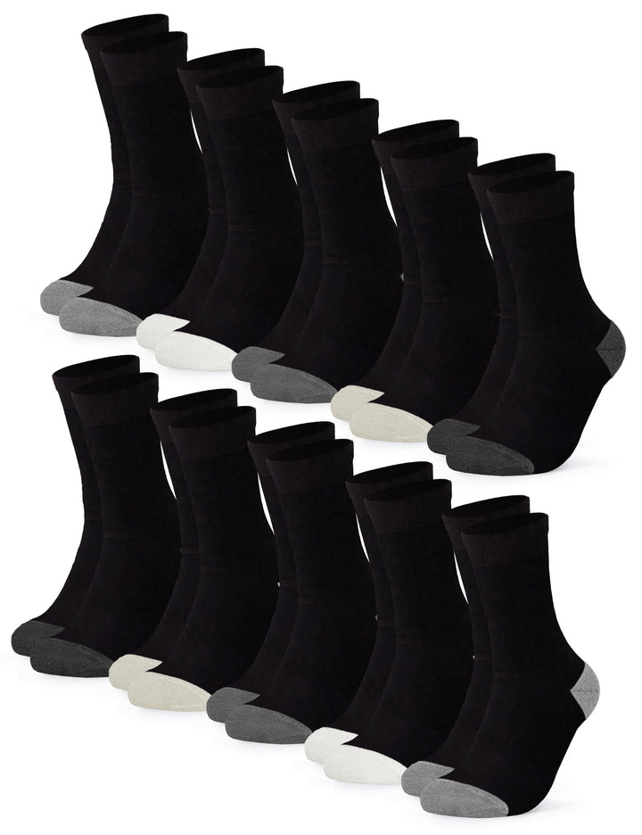 Occulto 10 PAAR SOCKEN für DAMEN aus BAUMWOLLE (Modell: Gertrud) 35-38 Schwarz-grau, 35-38 Schwarz-g