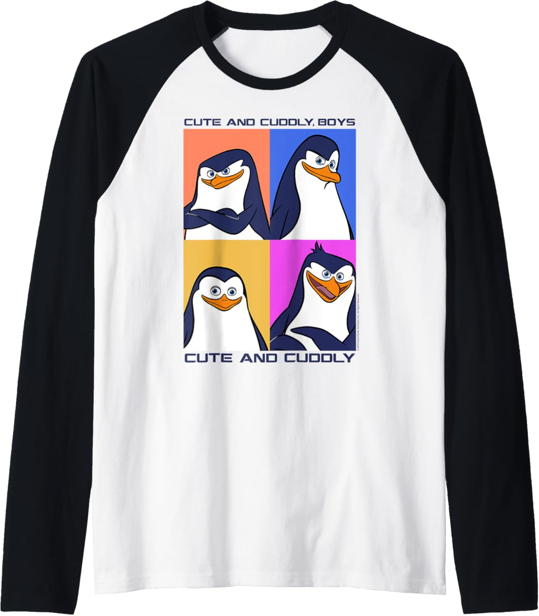 Madagascar Penguins Cute And Cuddly Text Poster Raglan