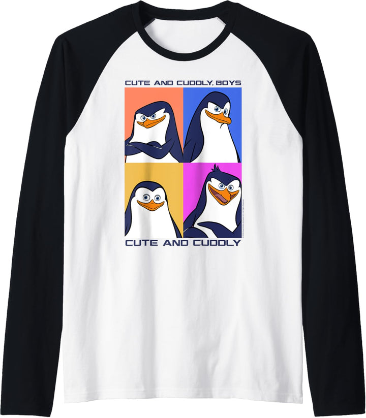 Madagascar Penguins Cute And Cuddly Text Poster Raglan