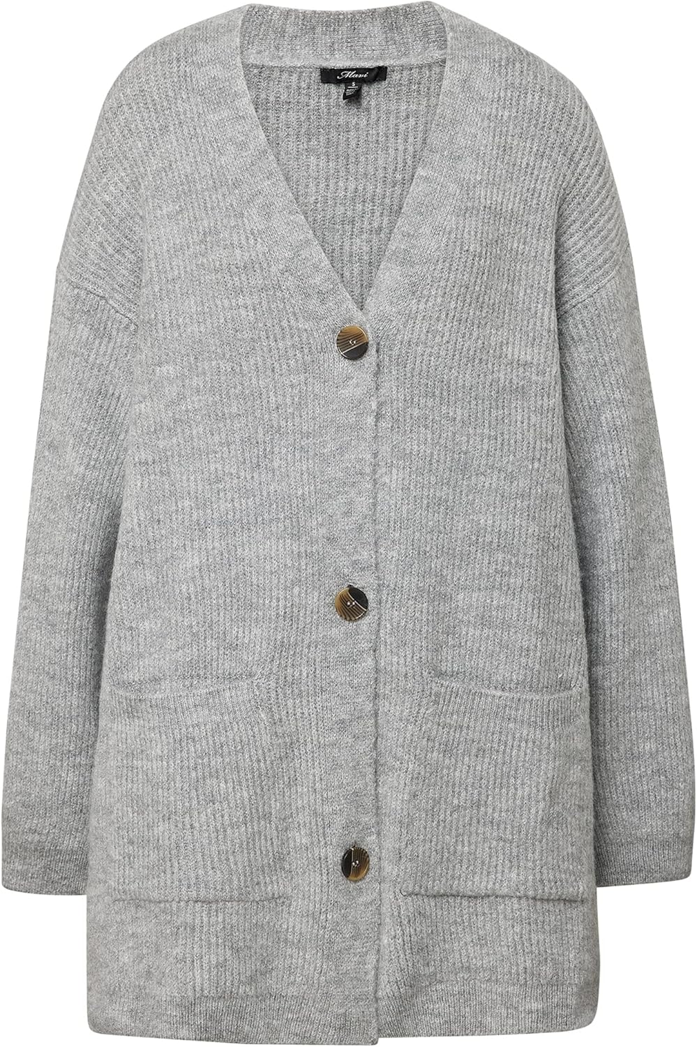 Mavi Damen Strickjacke POCKET CARDIGAN, Mid Grey Melange