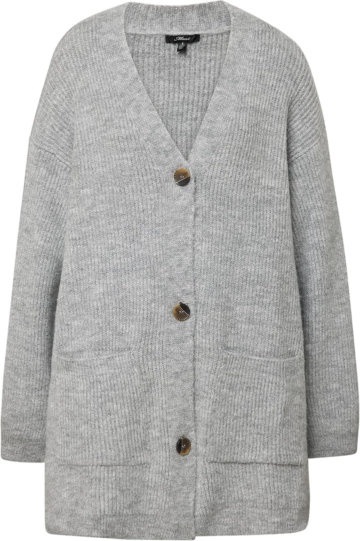 Mavi Damen Strickjacke POCKET CARDIGAN, Mid Grey Melange