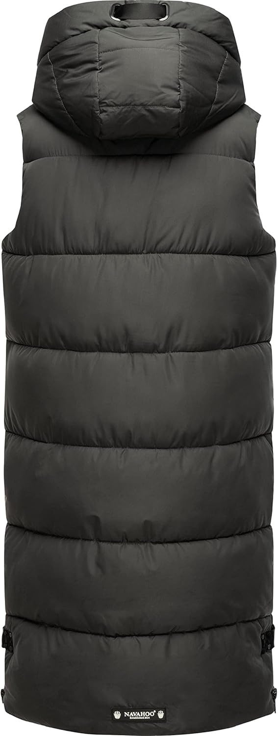 Navahoo Damen ärmellose Lange Outdoorweste warme Winterjacke Schnuffelchen XS-3XL XS Anthracite, XS