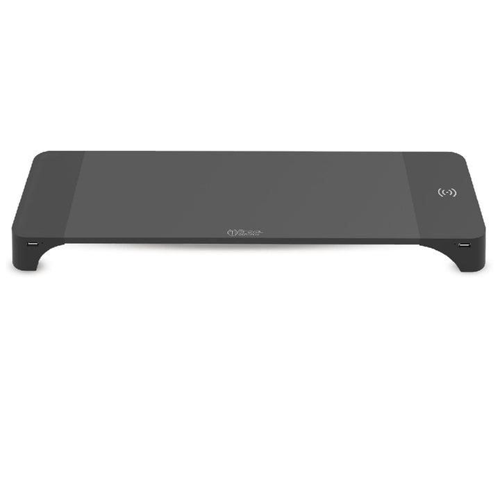 Miraval Monitor-Ständer mit Kabelloser Ladefläche, 57,5 x 17,6 x 5,6 cm, USB-C Anschluss, 15W Ladefu