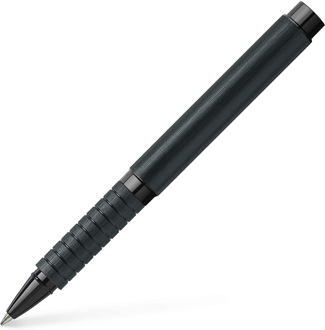 Faber-Castell 148437 -Tintenroller Essentio, Aluminium schwarz, 1 Stück Tintenroller schwarz, Tinten