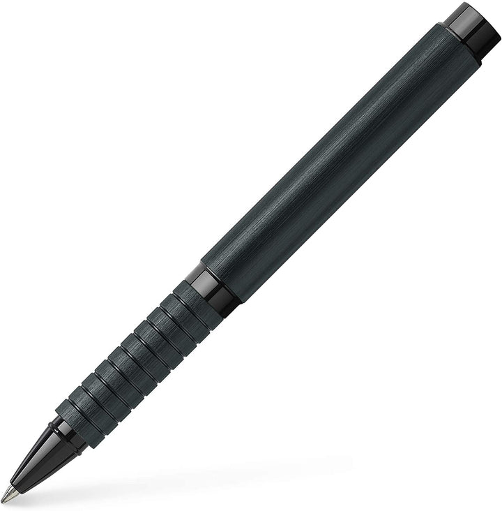 Faber-Castell 148437 -Tintenroller Essentio, Aluminium schwarz, 1 Stück Tintenroller schwarz, Tinten