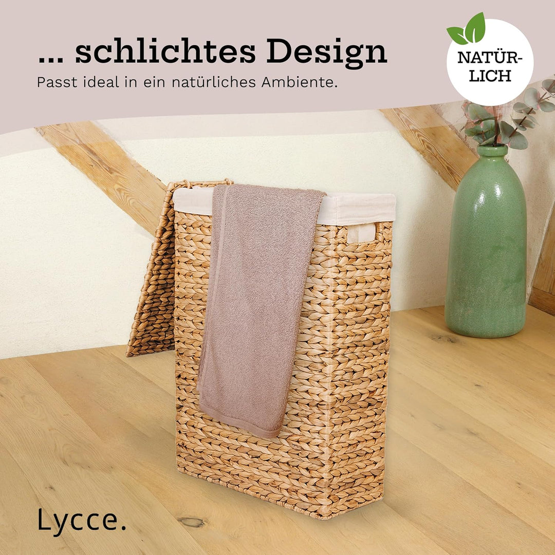 Lycce Wäschekorb mit Deckel 27L Nischenwäschekorb, natur (Gr. 1) Grösse 1, Grösse 1