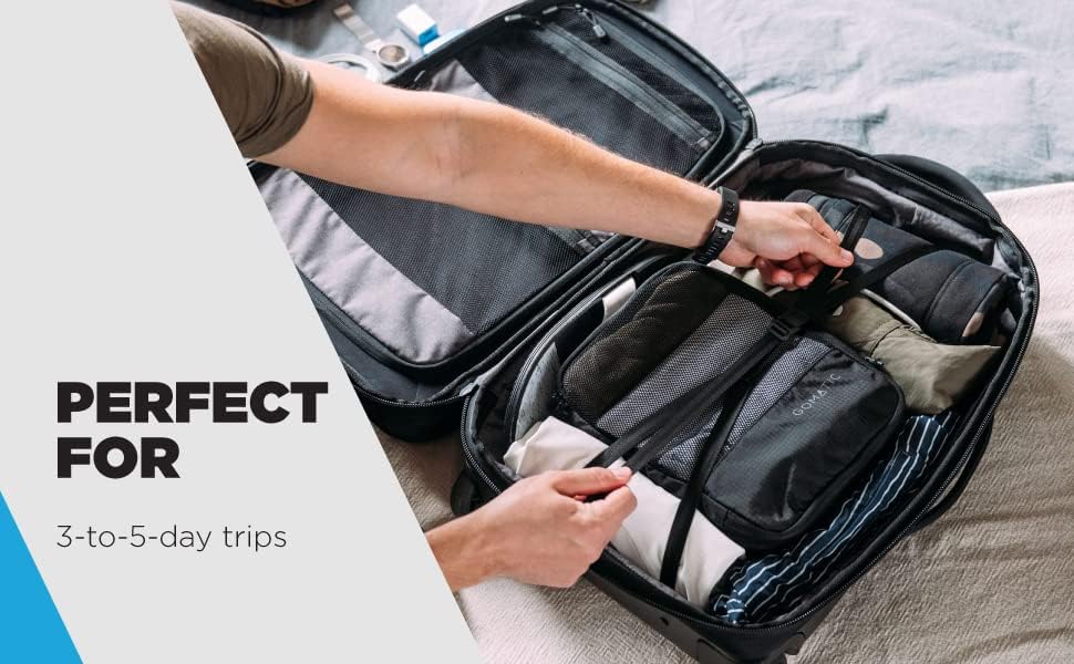 Gomatic Navigator Carry-On 37-44 L Black | Reise-Trolley | Rollkoffer mit Zwillingsrollen | Handgep?