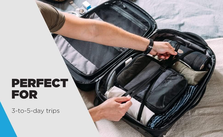 Gomatic Navigator Carry-On 37-44 L Black | Reise-Trolley | Rollkoffer mit Zwillingsrollen | Handgep?