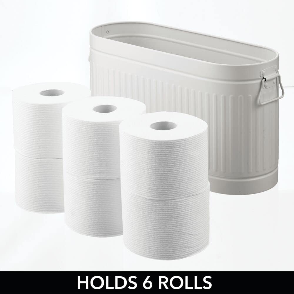 mDesign Ersatzrollenhalter für 6 Rollen Toilettenpapier – geräumiger Klopapierhalter im Retro-Design