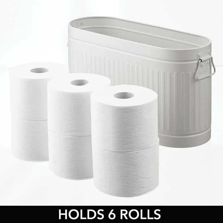 mDesign Ersatzrollenhalter für 6 Rollen Toilettenpapier – geräumiger Klopapierhalter im Retro-Design
