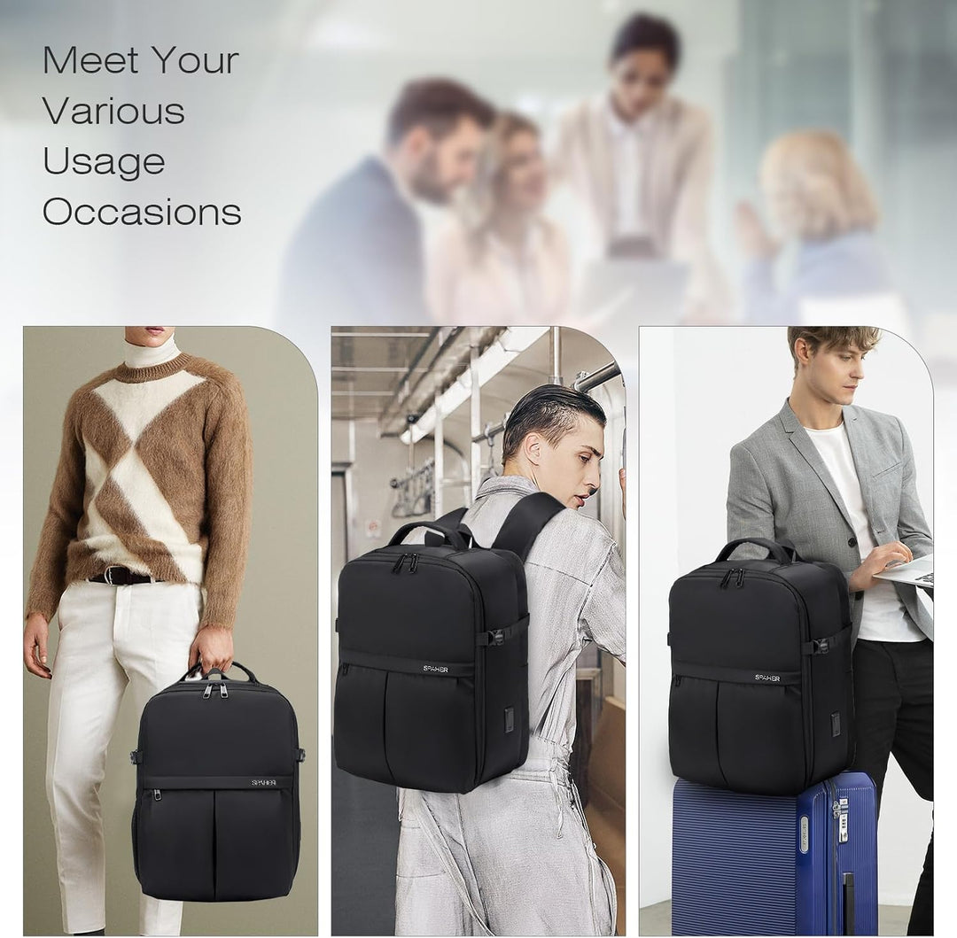 SPAHER Reiserucksack Handgepäck 40x30x25 Eurowings Laptop Rucksack 15,6 Zoll mit Laptopfach Business