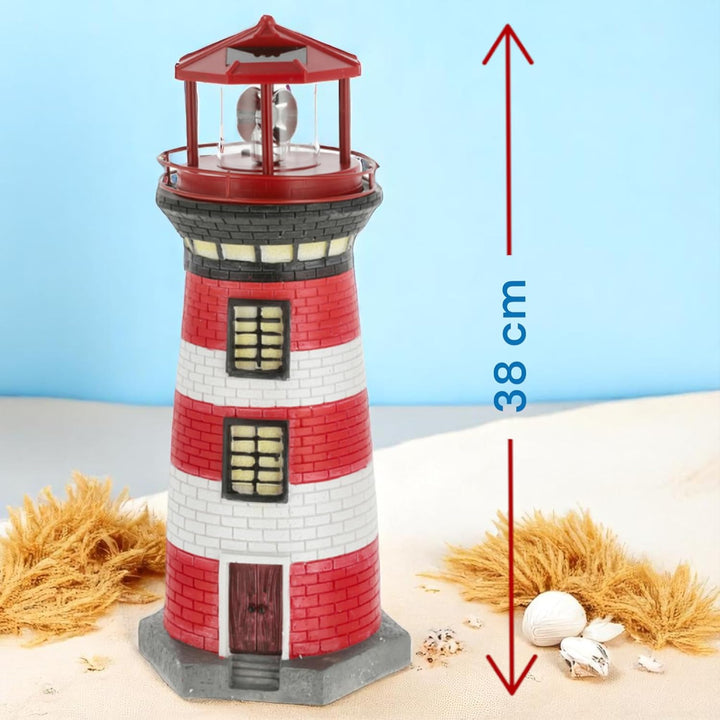 MIJOMA Solar LED Leuchtturm mit Licht – Wetterfest & detailreich für Garten & Balkon – Solar-Deko au