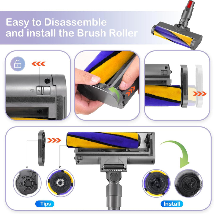 LED Bodendüse Bürste für Dyson V12 Detect Slim, Ersatzbürste Zubehör mit LED-Licht, Elektrischer Sof