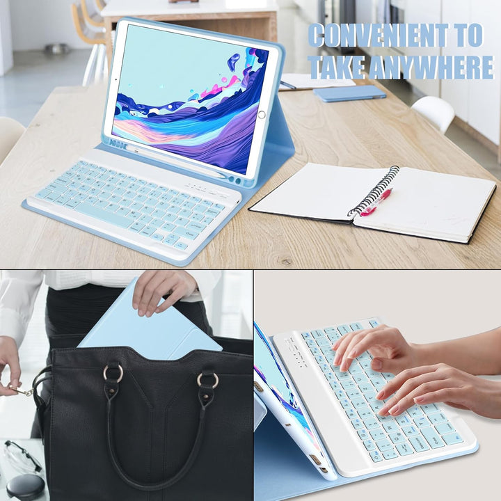Tastatur Hülle 10.2 Zoll für IPad 9th Gen 2021/8th Gen 2020/7th Gen 2019/IPad Air 3 Gen 2019/IPad Pr
