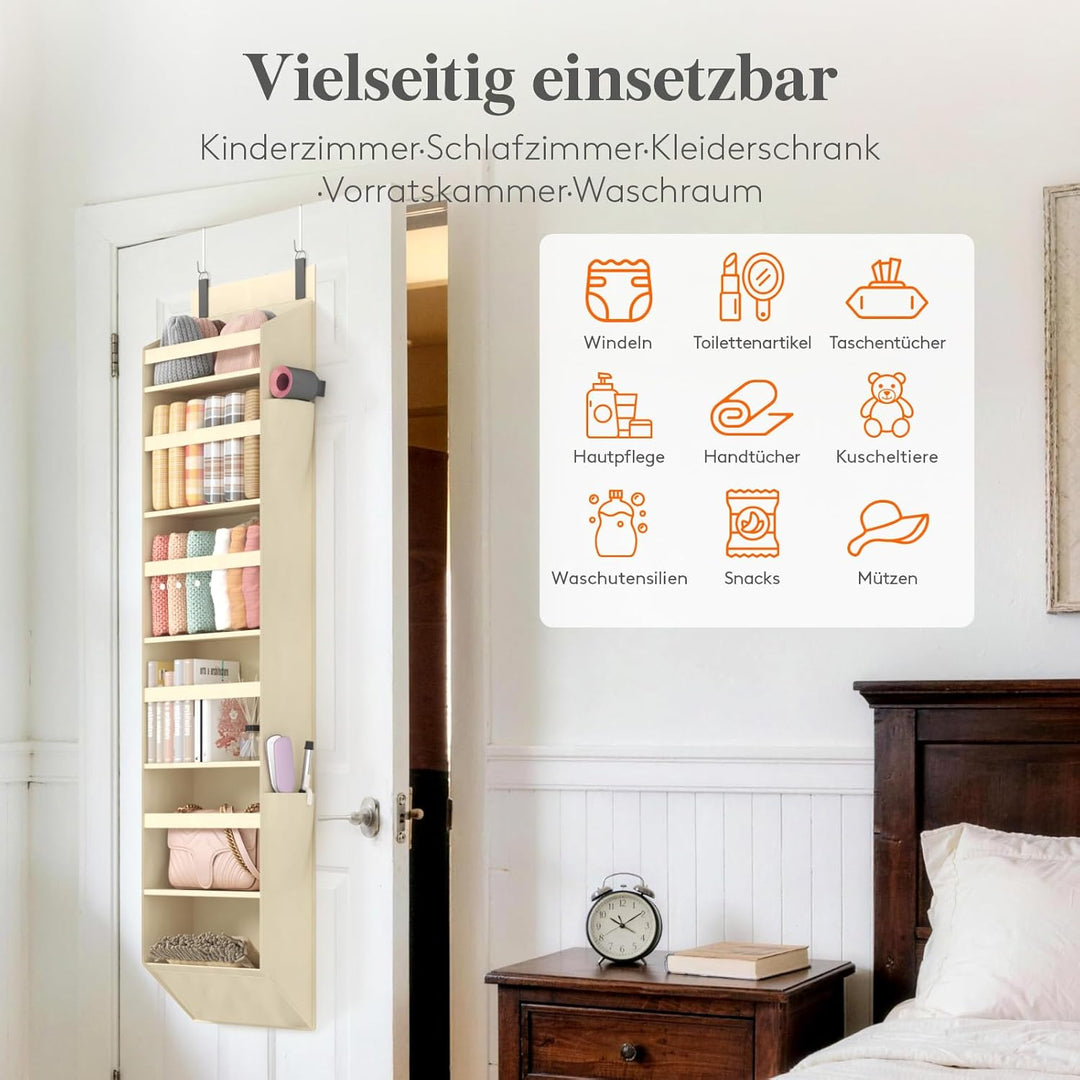 Lifewit Türorganizer Hängeorganizer, 6 Regal klar Fenster hängende Lagerung mit 4 Seitentaschen, Tür
