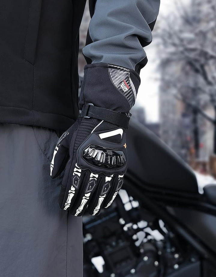 KEMIMOTO Winter Motorradhandschuhe, geprüfte Motorradhandschuhe,Motorrad Handschuhe Winter, Touchscr