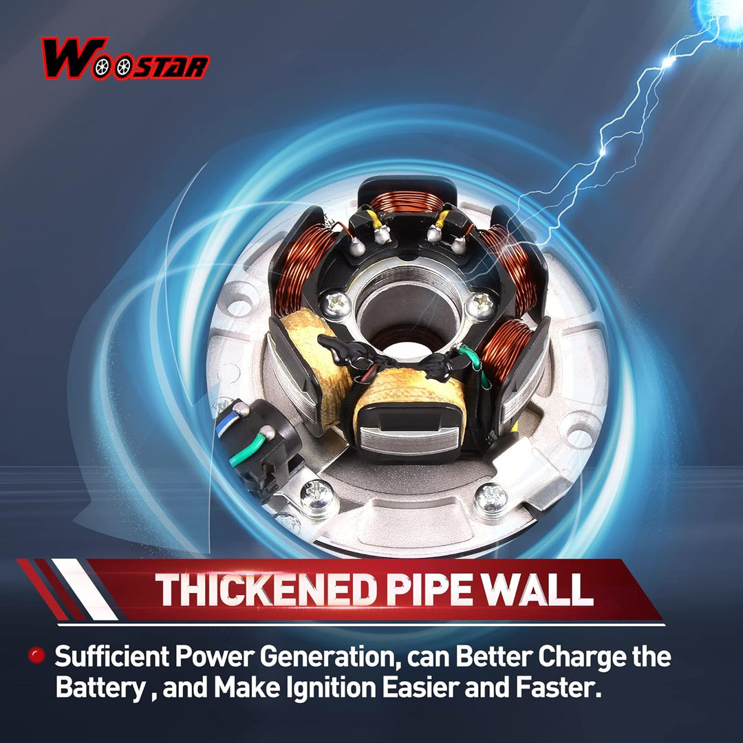 WOOSTAR 6 Spule 5 Draht Zündung Statorspule Magneto mit Schwungradrotor Ersatz für YX 140ccm 150ccm
