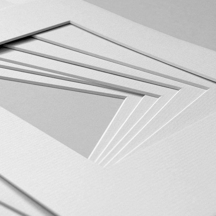 PHOTOLINI Passepartout 40x50 aussen für 30x40 innen, säurefrei 1,5 mm Passepartout Karton Creme-Weis