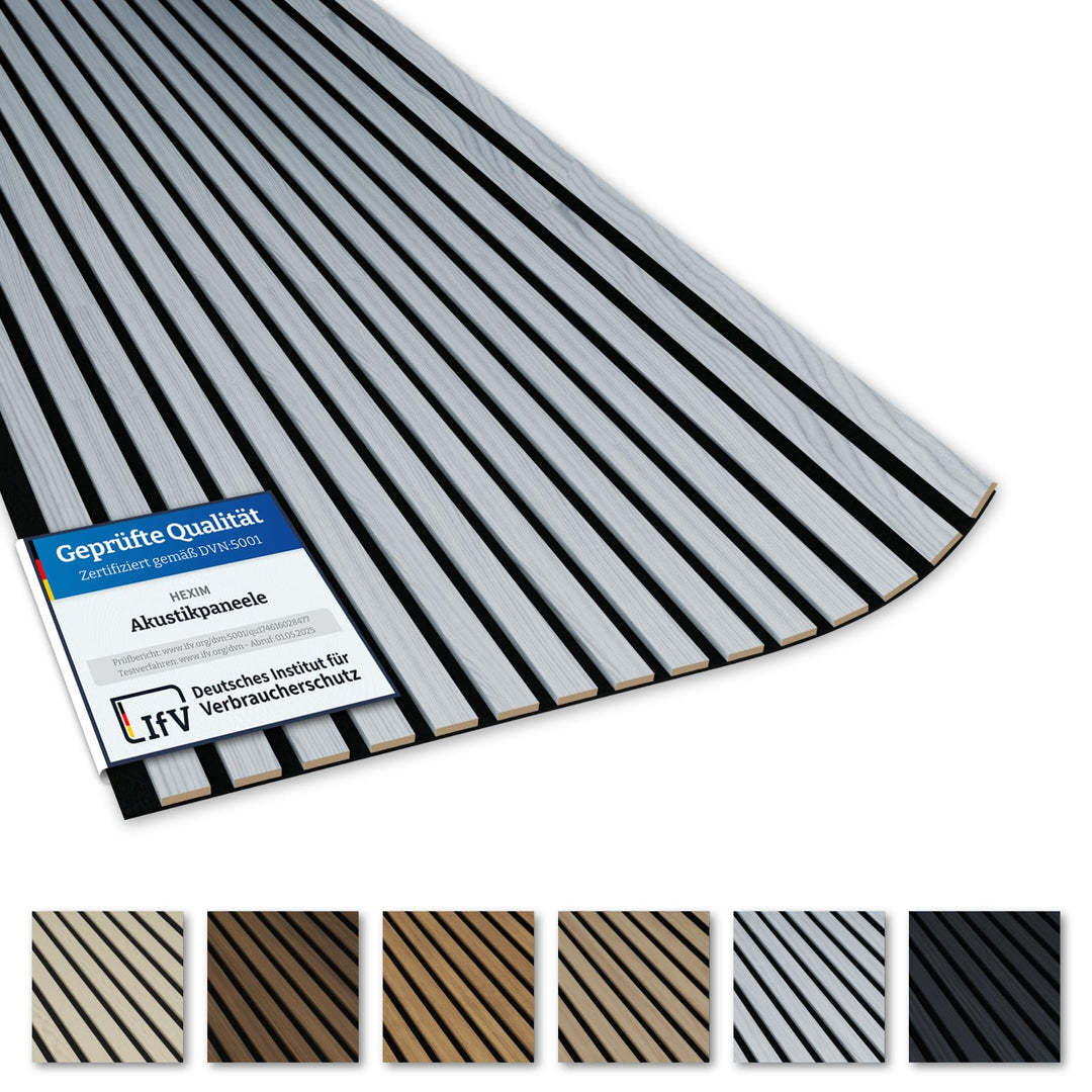 Akustiko Lamella Akustikpaneele 4 Stück 280x60cm - flexible Filz MDF Wandpaneele fugenlos - überlapp