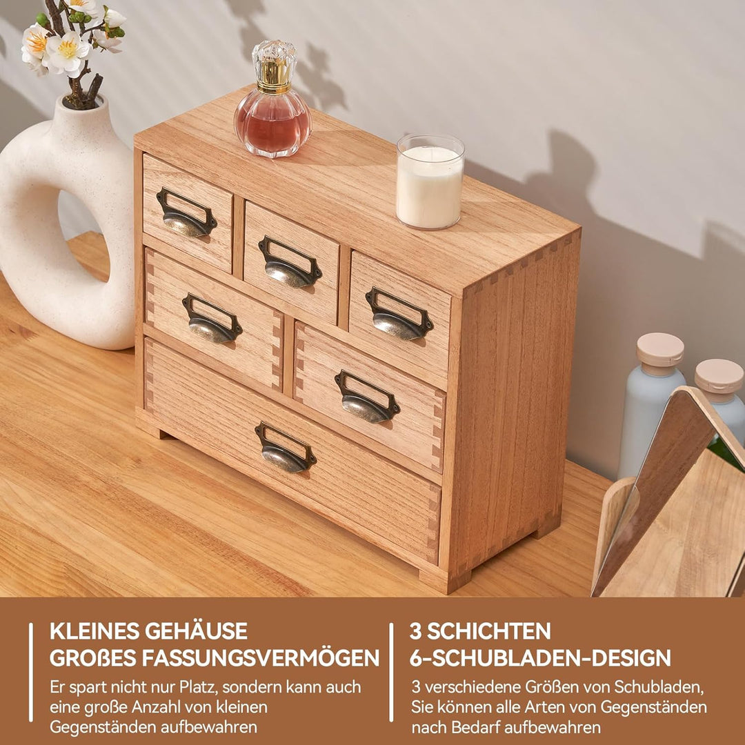 KIRIGEN Schreibtisch Schublade Schrank Storage Organizer 6 Schubladen Mini Chest mit Lable Holder Gr