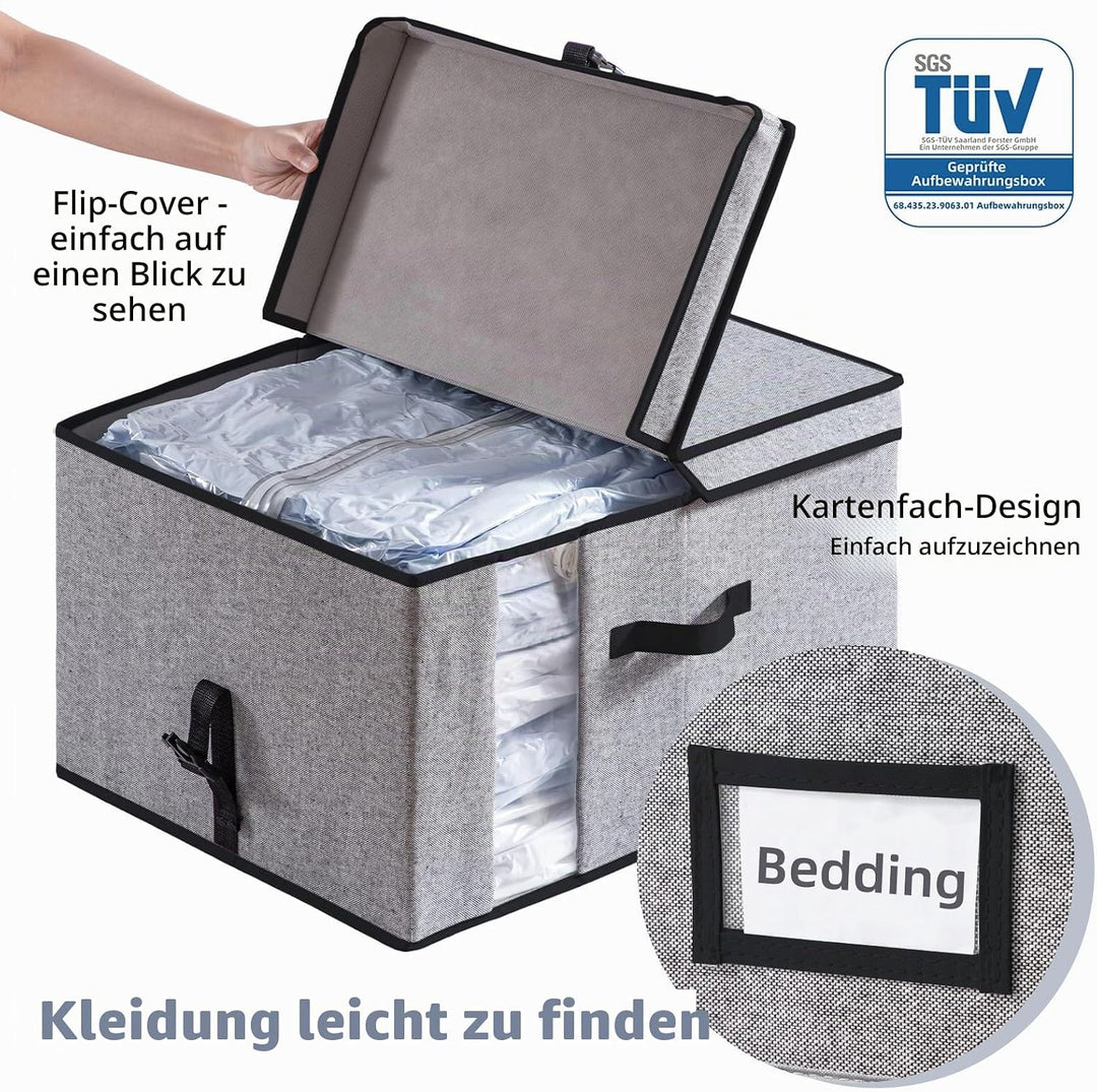 TAILI Vakuum Kleiderbeutel Aufbewahrungsbeutel 2 in 1 Design 53 X 38 X 30 CM Vakuumbeutel für Kleidu