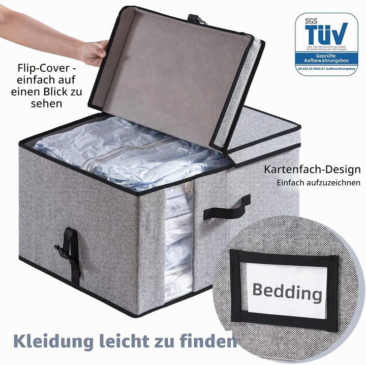 TAILI Vakuum Kleiderbeutel Aufbewahrungsbeutel 2 in 1 Design 53 X 38 X 30 CM Vakuumbeutel für Kleidu