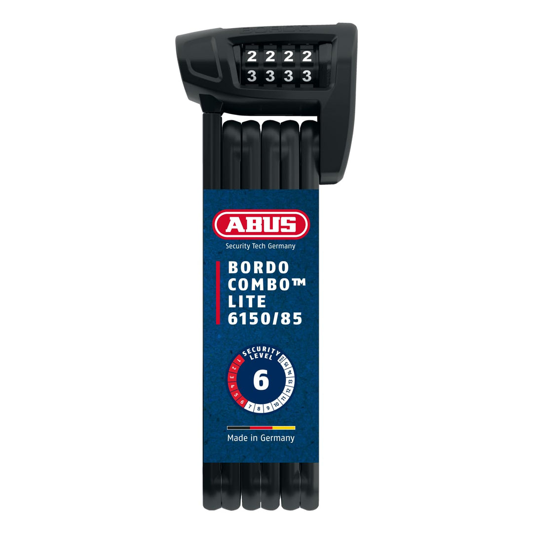 ABUS Faltschloss Bordo Combo Lite 6150/85 mit Tasche - Extra-leichtes Zahlenschloss aus Spezialstahl