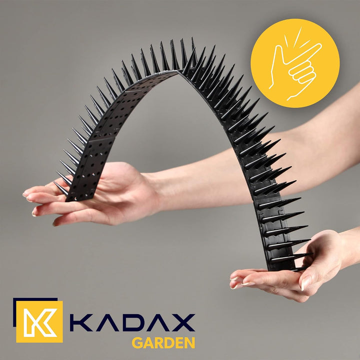 KADAX 12er Set Vogelabwehr Spikes, Kunststoff, 51x4x3,5 cm, 3-reihig, für Tauben, Katzen, Marder, Za