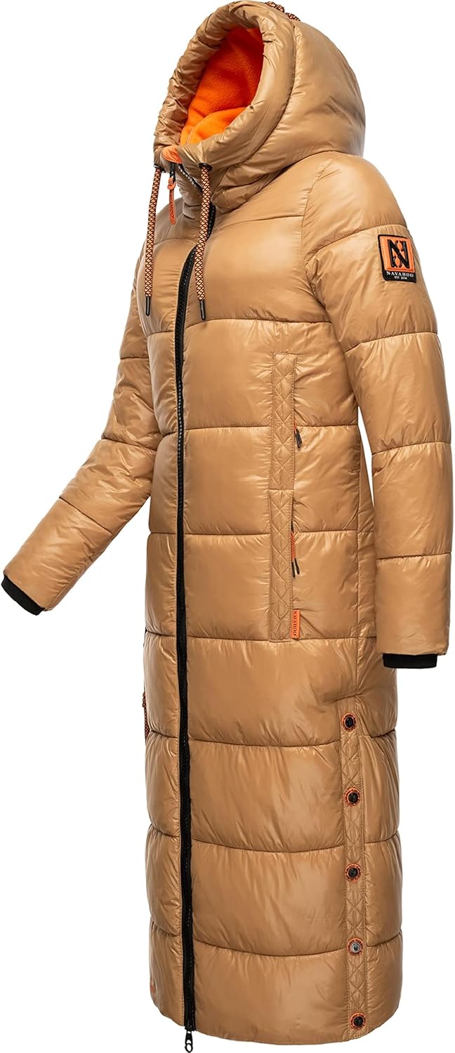 Navahoo Damen warmer Winter Steppmantel mit Kapuze Schmuseengel XS-XXL XL Camel, XL Camel
