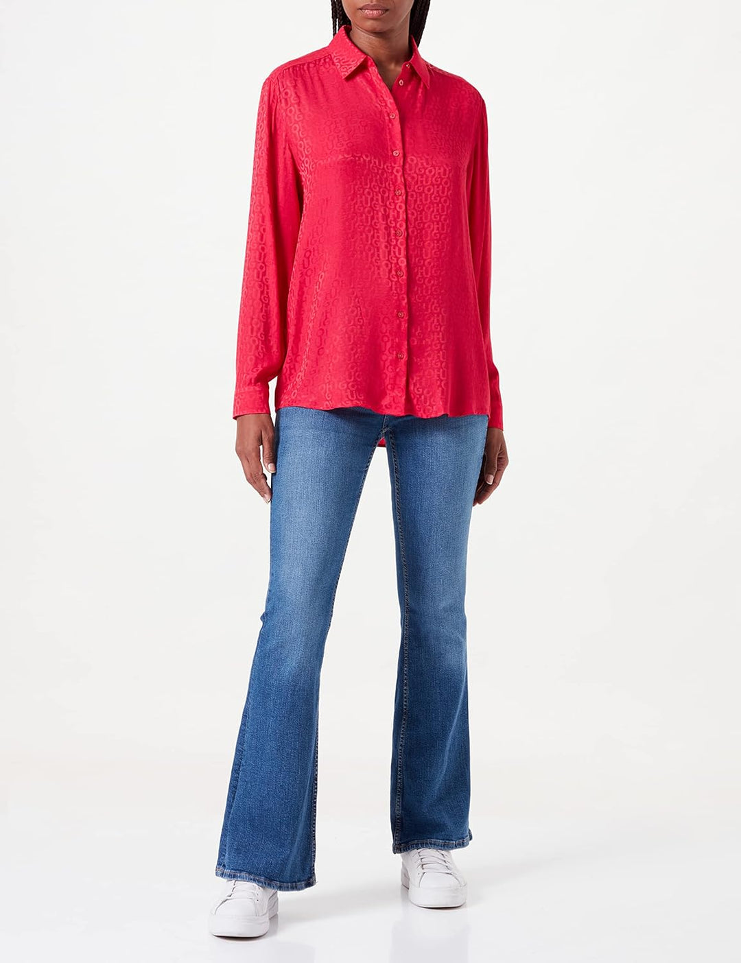 HUGO Damen Evish Blouse 44 Dark Pink658, 44 Dark Pink658